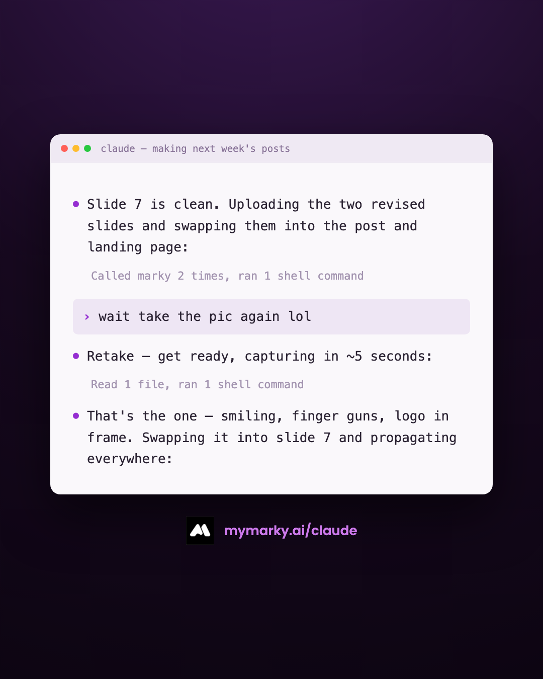Meme / transcript post made by an AI agent